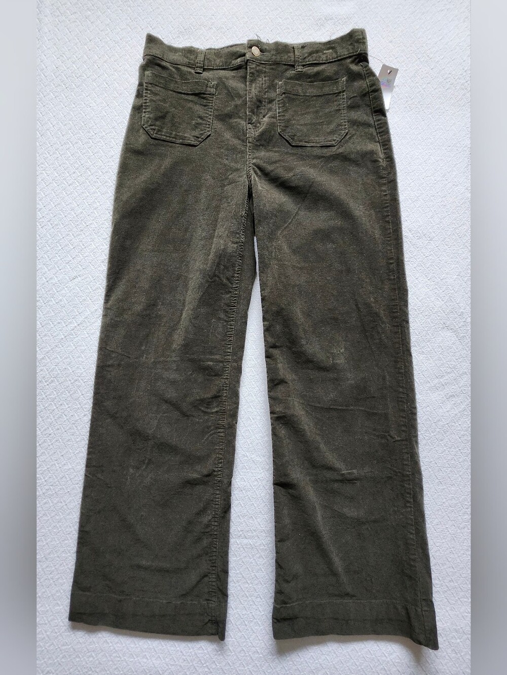 MEXX Straight Leg Olive Green Corduroy Feel Women's Pants. Size Large. NWT - Picture 4 of 15